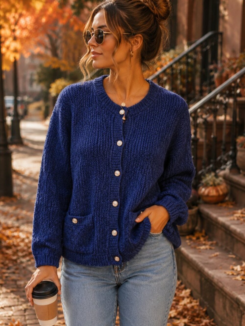 Vintage Blair Boutique Blue Thick Cardigan